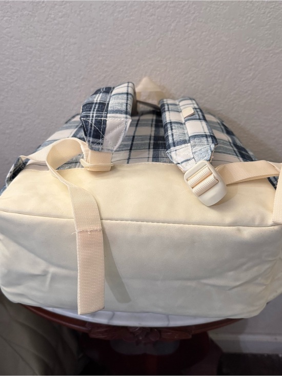 Lucky Brand Iconic Navy & White Plaid Backpack,lap top sleeve & mini pouch prep main image 10